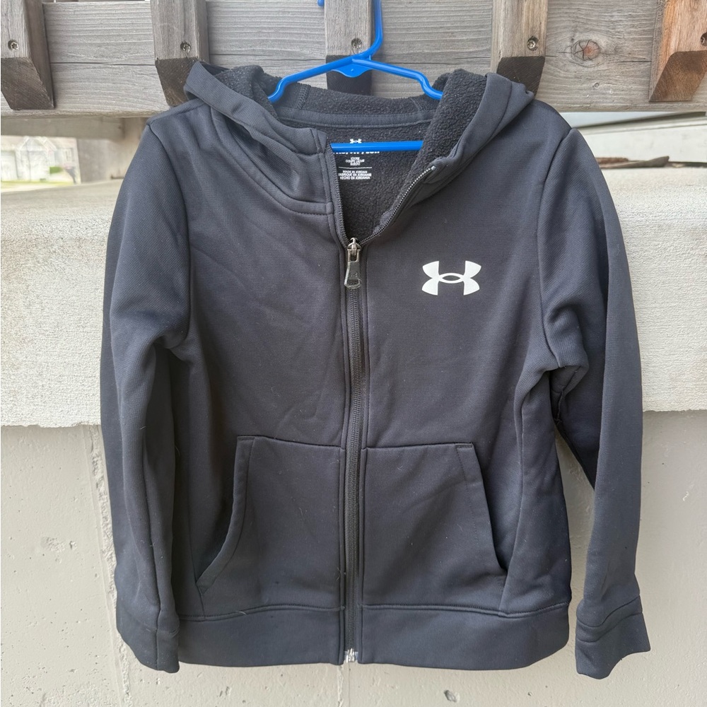 Under Armour Black Kids Full‑Zip Hooded Sweatshirt